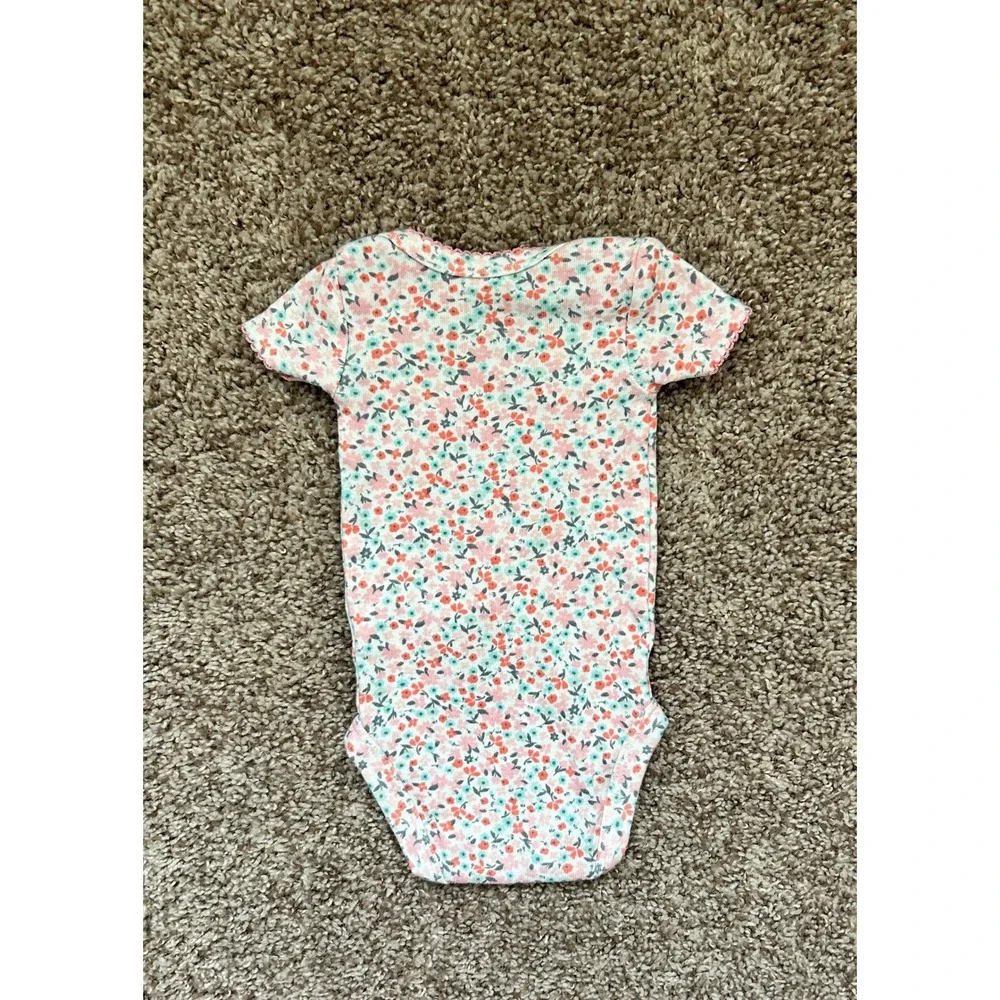 Carters Just One‎ You Baby Girls Short Sleeve Floral Hummingbird Bodysuit 3-Pack